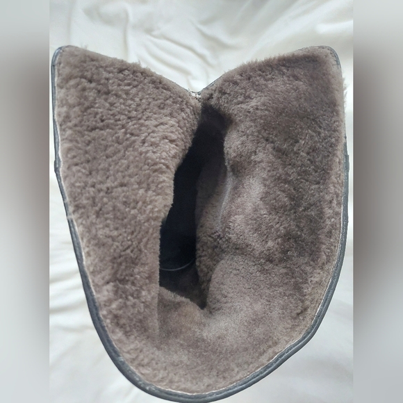 Black Frye Vanessa OTK Leather Boots—Fits Women's Size 8—Shearling Wool Lining - Picture 12 of 16